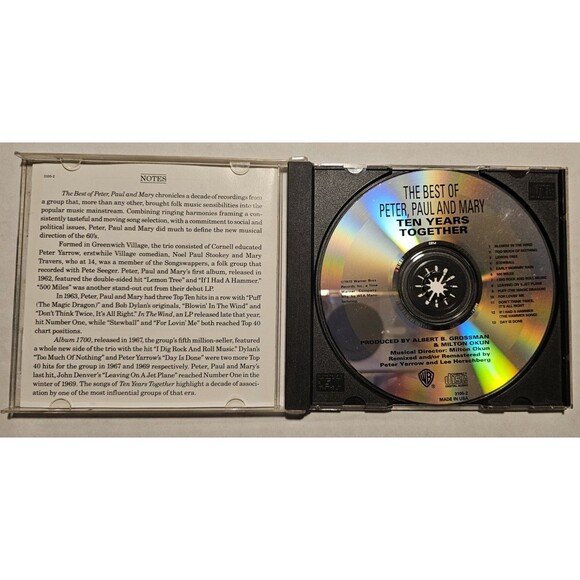 Peter, Paul And Mary– The Best Of Peter, Paul And Mary: (Ten) Years Together LP - Picture 3 of 3